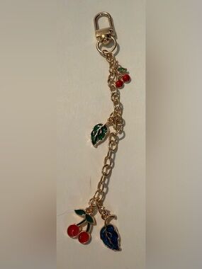 Gold-Tone Green Enamel Leaf Charm